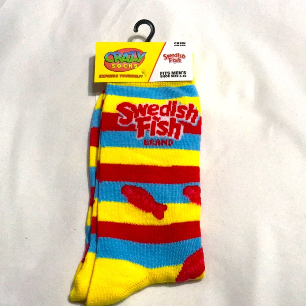 Swedish Fish Socks Fits Mens Sizes 6-12